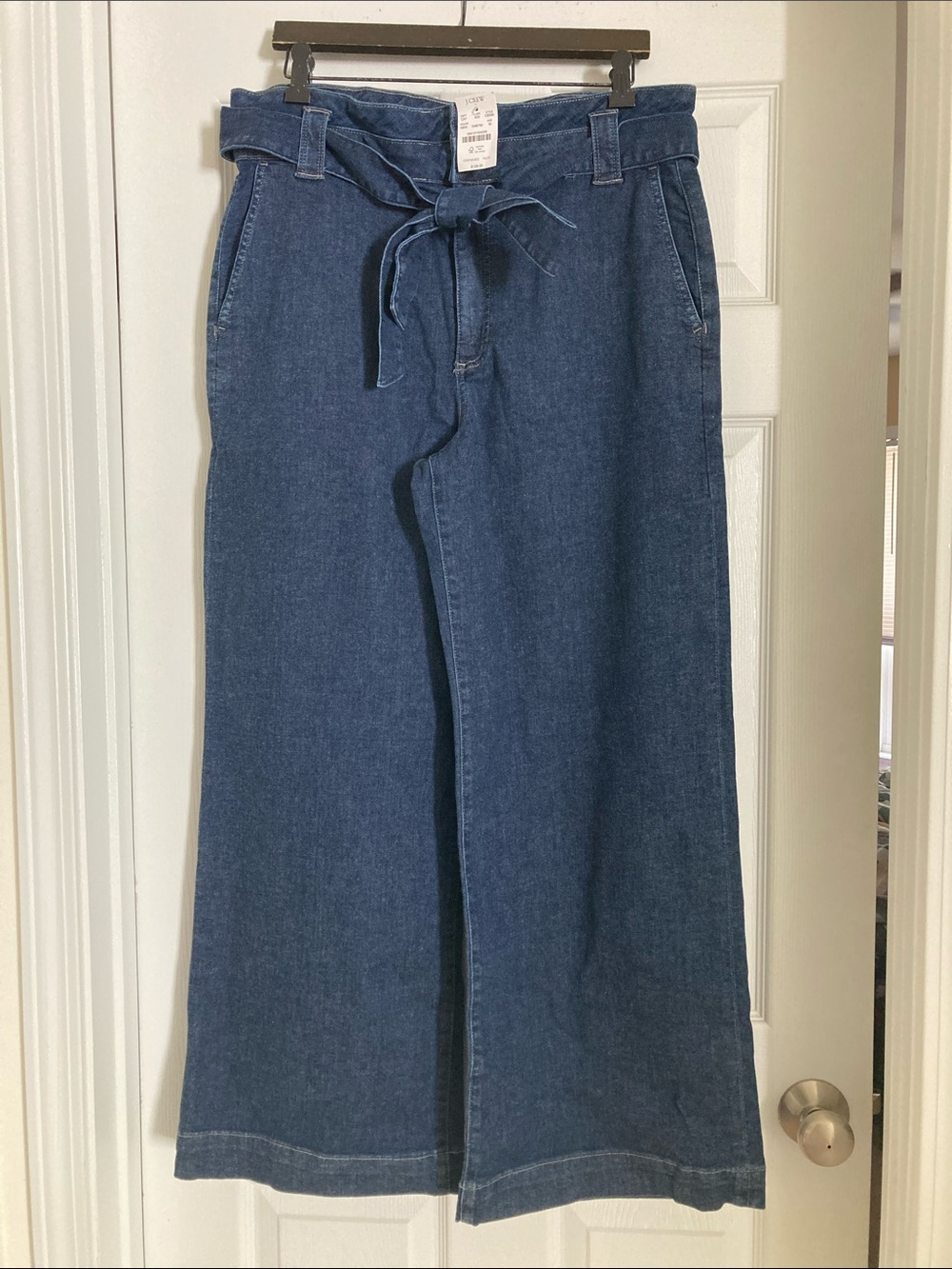 JCrew Factory wide leg paper bag denim trousers